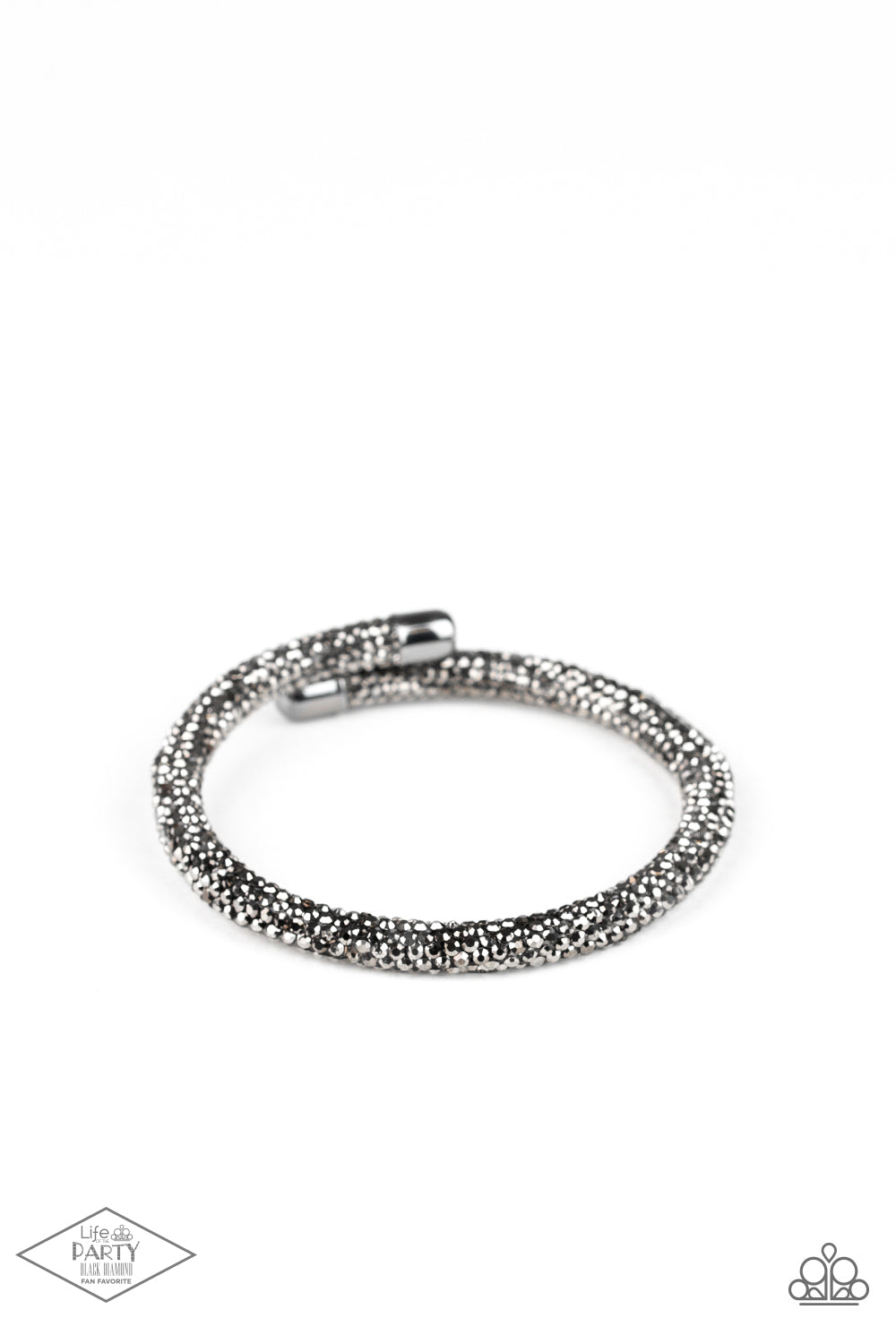 Paparazzi Stageworthy Sparkle Black Coil Wrap Bracelet - Life Of The Party Exclusive 2020