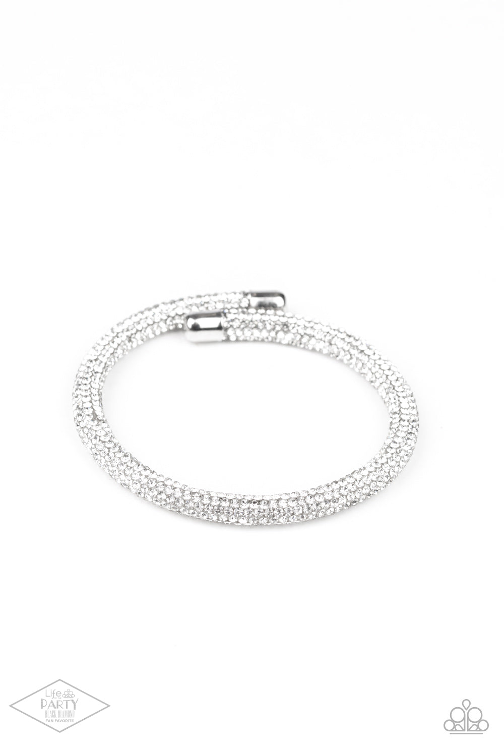 Paparazzi Stageworthy Sparkle White Coil Wrap Bracelet - Life Of The Party Exclusive