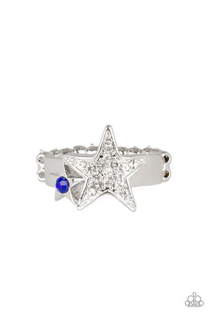 Paparazzi Star-Spangled Starlet Blue Ring - P4WH-BLXX-176XX
