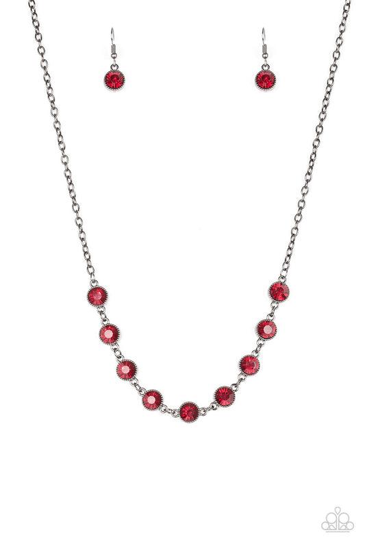 Paparazzi Starlit Socials Red Short Necklace