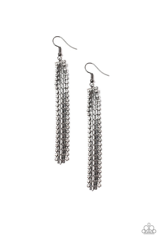 Paparazzi Starlit Tassels Black Fishhook Earrings