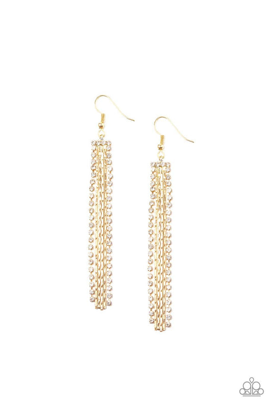 Paparazzi Starlit Tassels Gold Fishhook Earrings