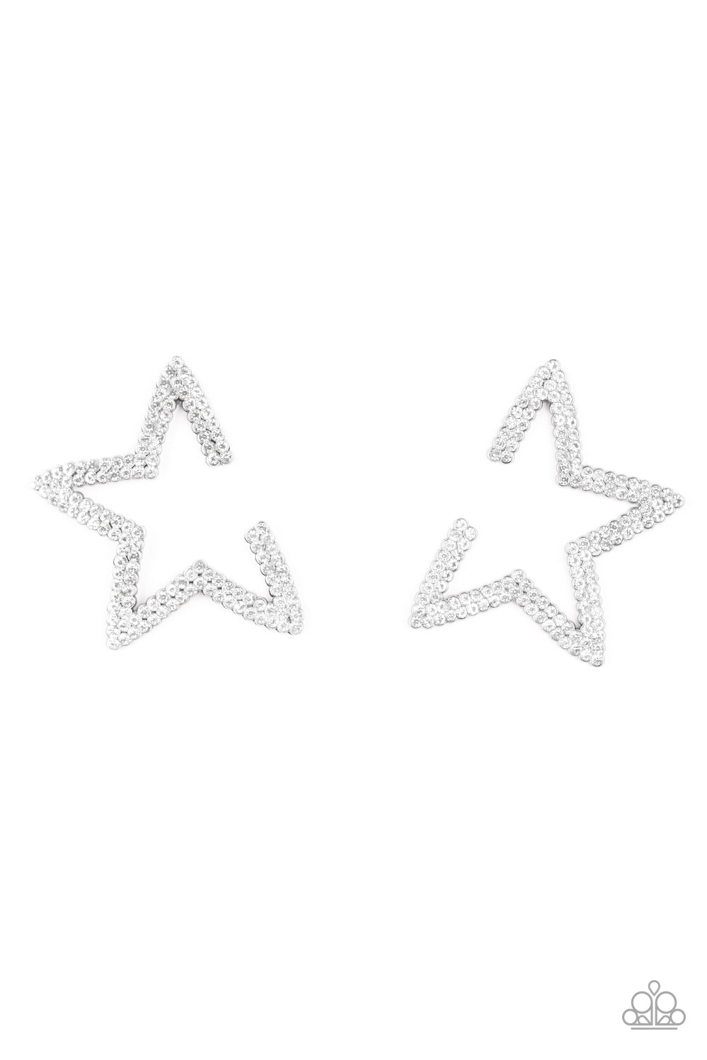 Paparazzi Star Player White Post Earrings