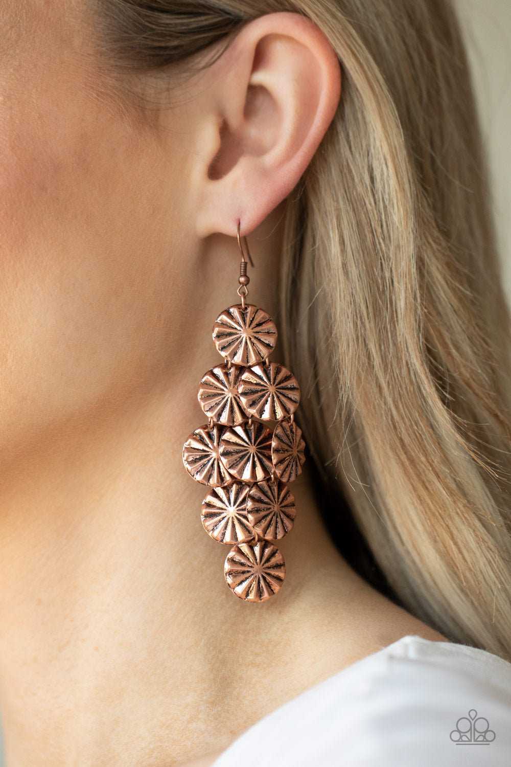 Paparazzi Star Spangled Shine Copper Fishhook Earrings