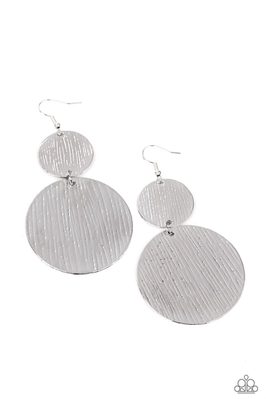 Paparazzi Status CYMBAL Silver Fishhook Earrings