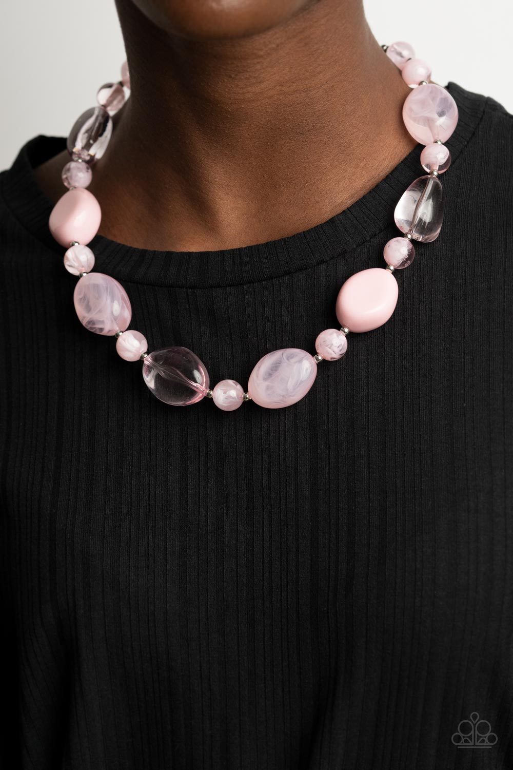 Paparazzi Staycation Stunner Pink Short Necklace
