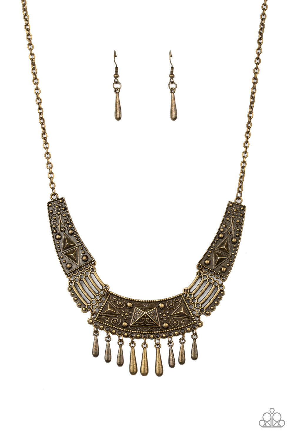 Paparazzi STEER It Up Brass Short Necklace
