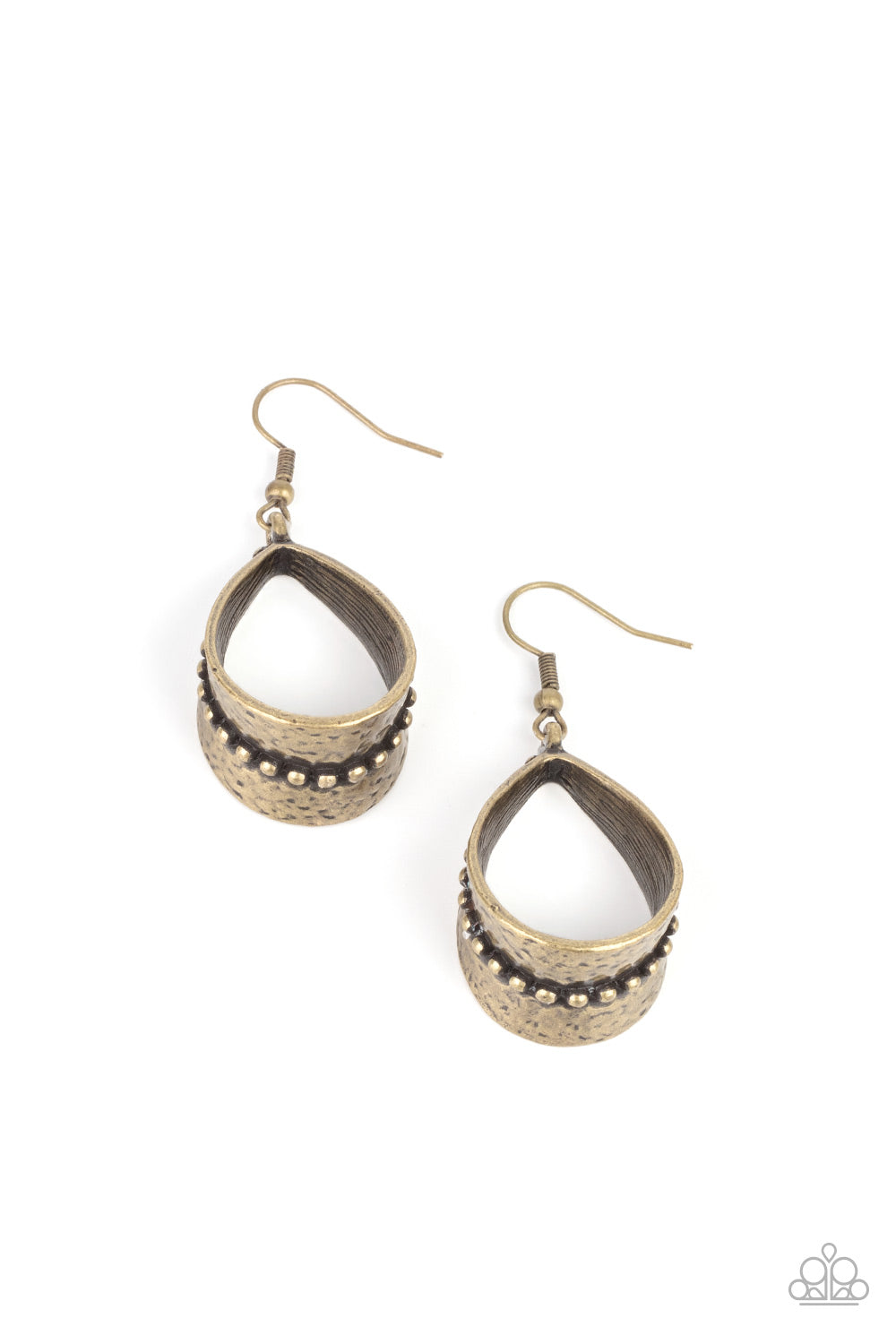 Paparazzi STIRRUP Some Trouble Brass Fishhook Earrings