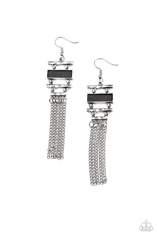 Paparazzi Stone Dwellings Black Fishhook Earrings