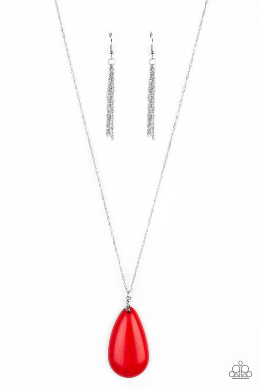 Paparazzi Stone River Red Stone Long Necklace