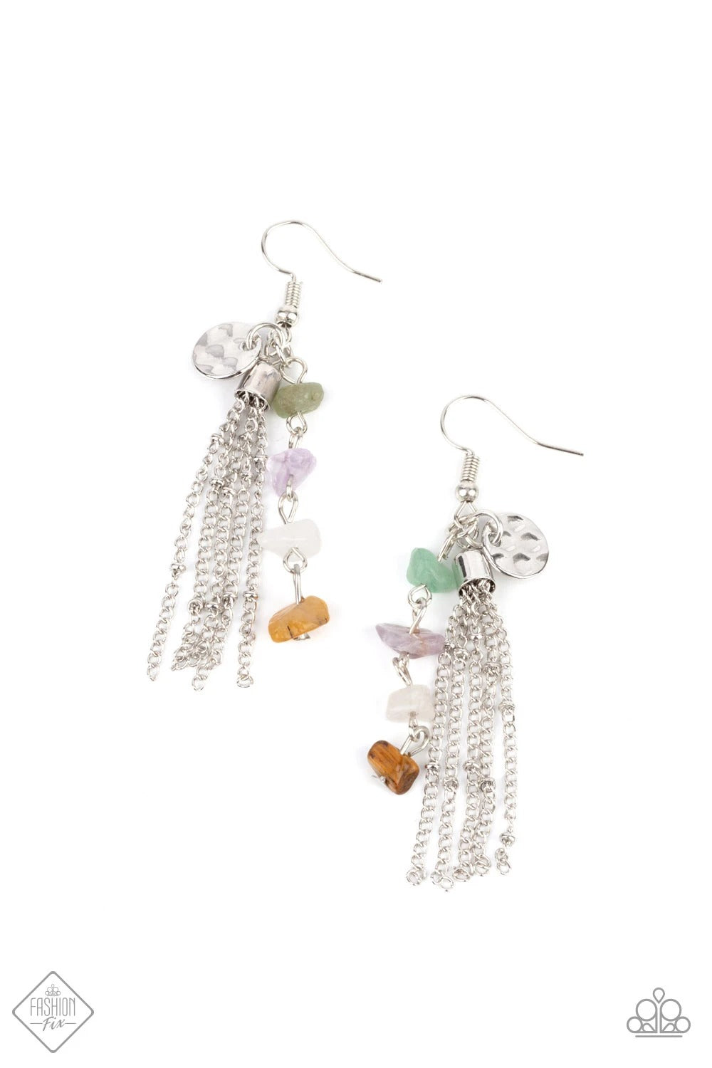 Paparazzi Stone Sensation Multi Fishhook Earrings - Fashion Fix Sunset Sightings July 2021 - P5SE-MTXX-144BY