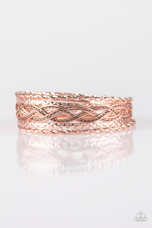 Paparazzi Straight Street Rose Gold Bangle Bracelet
