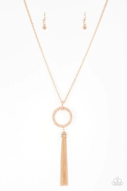 Paparazzi Straight To The Top Gold Long Necklace - P2RE-GDXX-250XX