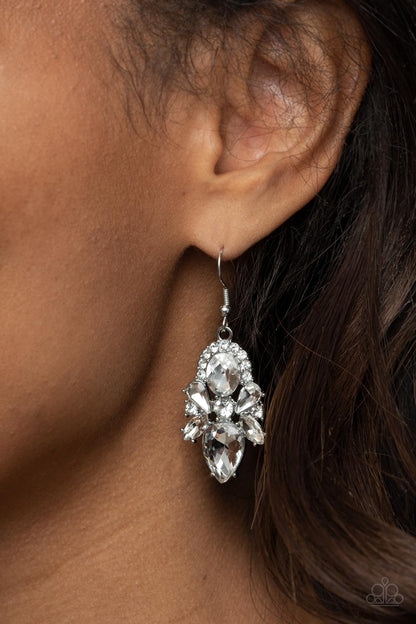 Paparazzi Stunning Starlet White Fishhook Earrings