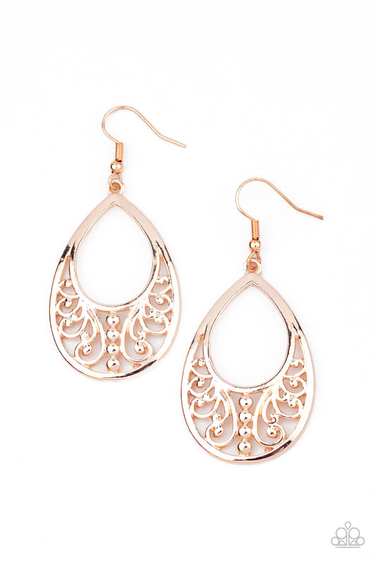 Paparazzi Stylish Serpentine Rose Gold Fishhook Earrings