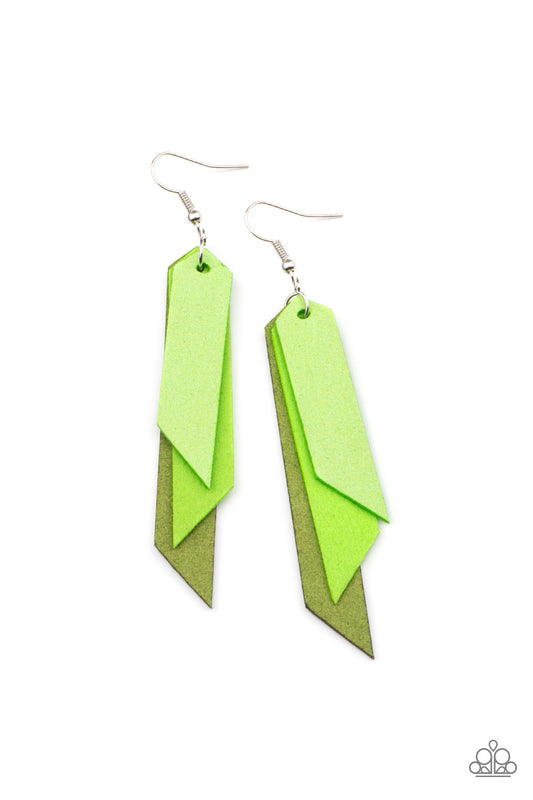 Paparazzi Suede Shade Green Fishhook Earrings