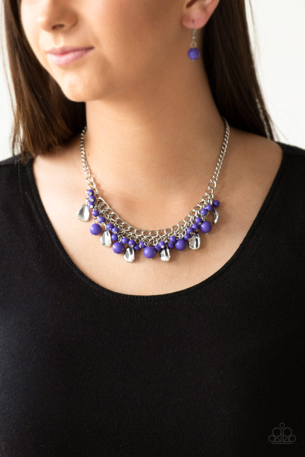 Paparazzi Summer Showdown Purple Short Necklace