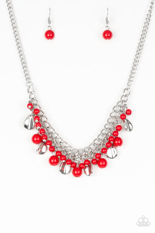 Paparazzi Summer Showdown Red Short Necklace - P2WH-RDXX-210XX