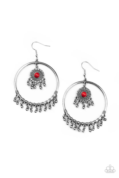 Paparazzi Sunny Equinox Red Fishhook Earrings - P5SE-RDXX-151XX