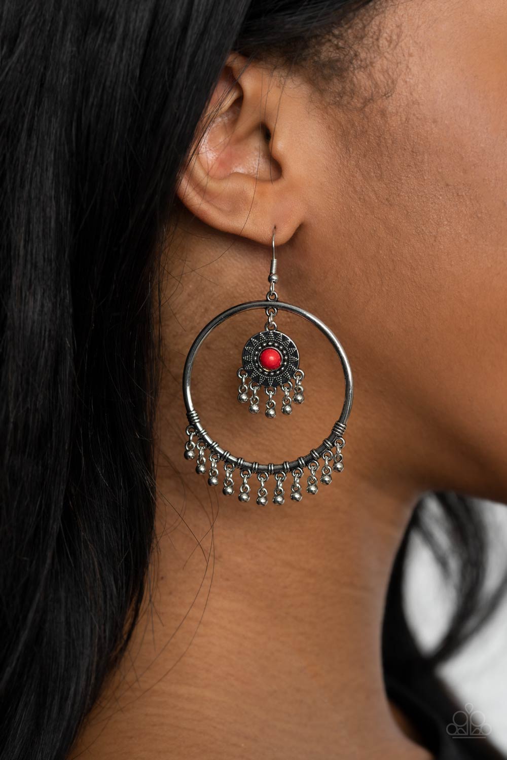 Paparazzi Sunny Equinox Red Fishhook Earrings - P5SE-RDXX-151XX