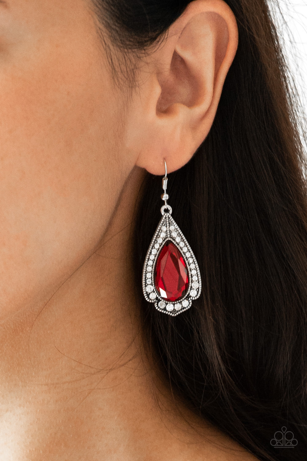 Paparazzi Superstar Stardom Red Fishhook Earrings