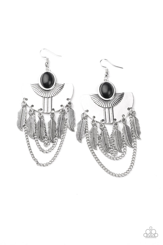 Paparazzi Sure Thing Chief! Black Fishhook Earrings