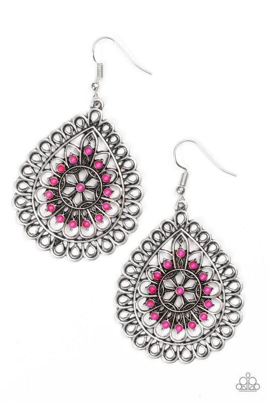 Paparazzi Sweet As Spring Pink Fishhook Earrings - P5WH-PKXX-135XX