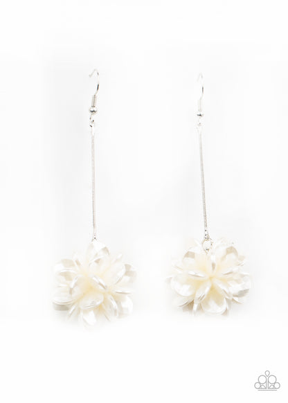 Paparazzi Swing Big White Fishhook Earrings - Life Of The Party Exclusive January 2021