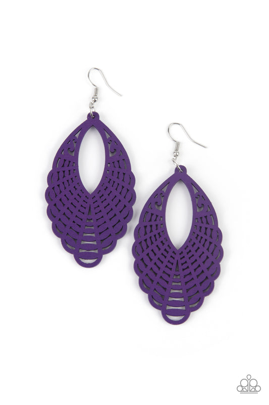 Paparazzi Tahiti Tankini Purple Fishhook Earrings