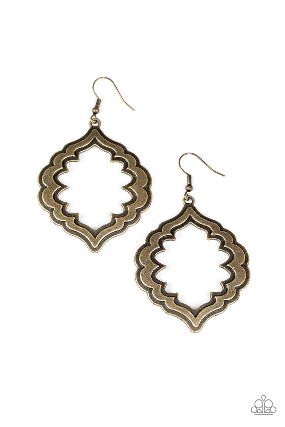 Paparazzi Taj Mahal Majesty Brass Fishhook Earrings