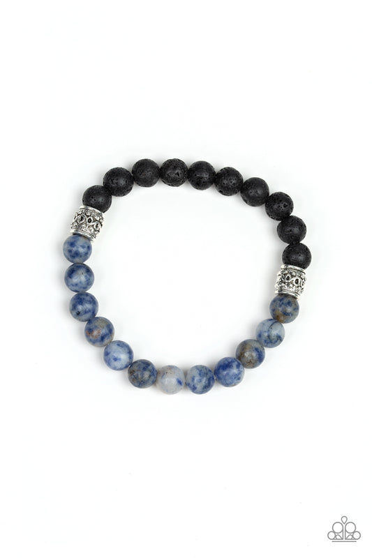 Paparazzi Take It Easy Blue Stretch Bracelet - P9SE-URBL-143XX