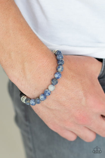 Paparazzi Take It Easy Blue Stretch Bracelet - P9SE-URBL-143XX