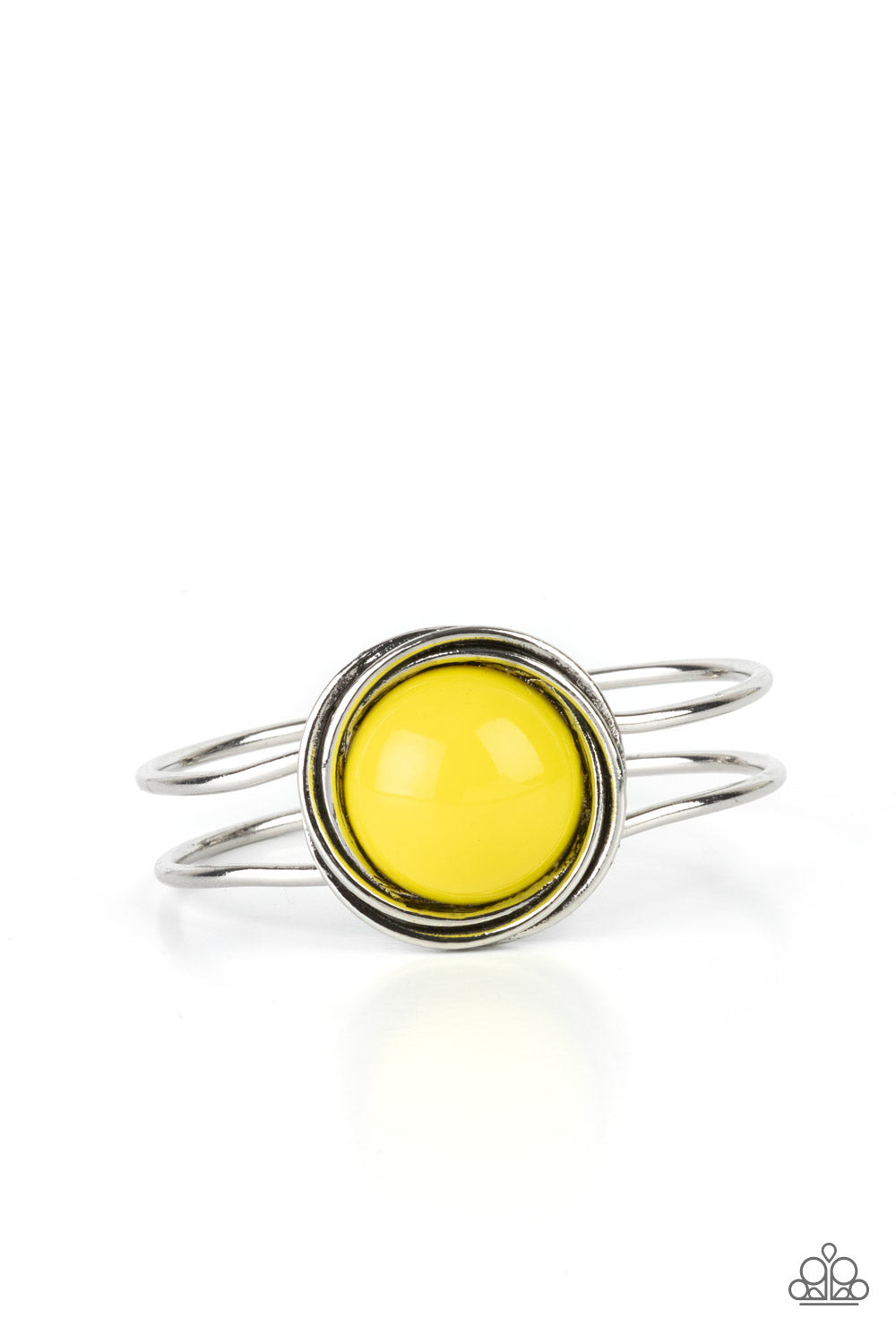 Paparazzi Take It From The POP! Yellow Hinged Cuff Bracelet