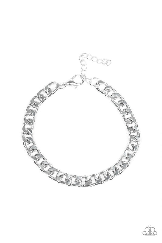 Paparazzi Take It To The Bank Silver Men's Clasp Bracelet - P9MN-URSV-001XX