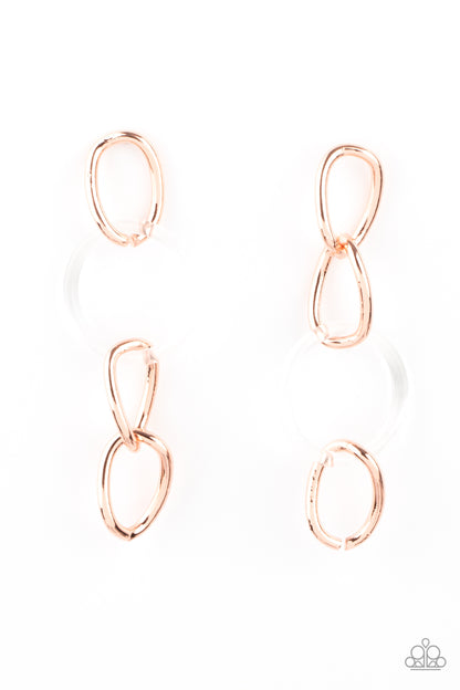 Paparazzi Talk In Circles Copper Post Earrings