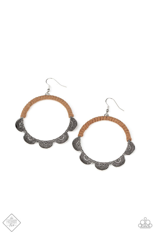 Paparazzi Tambourine Trend Brown Fishhook Earrings - Fashion Fix Sunset Sightings September 2020