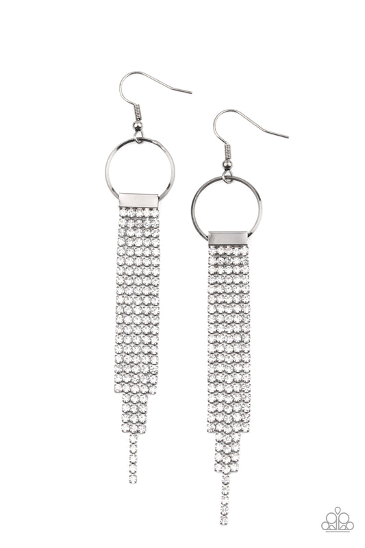 Paparazzi Tapered Twinkle White Fishhook Earrings