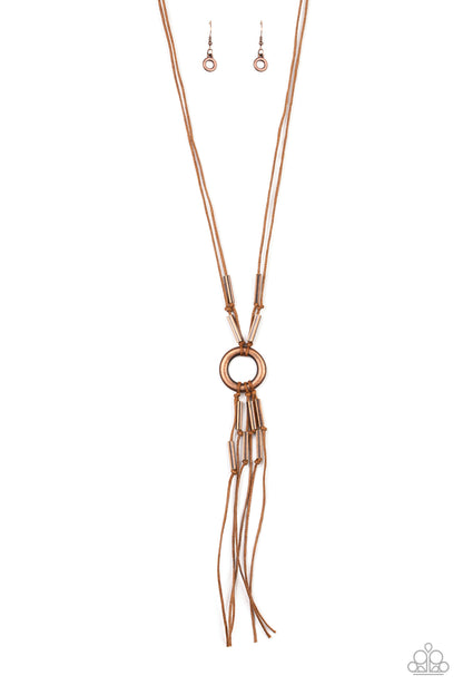 Paparazzi Tasseled Trinket Copper Long Necklace