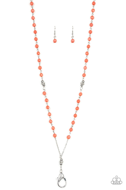 Paparazzi Tassel Takeover Orange Lanyard Long Necklace