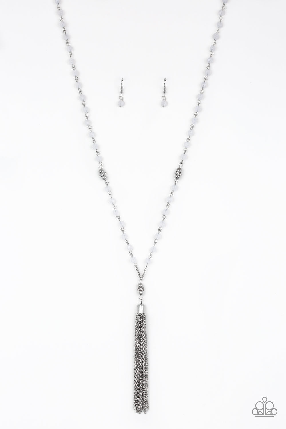 Paparazzi Tassel Takeover White Long Necklace