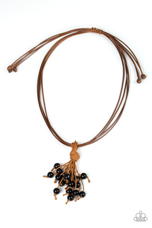 Paparazzi Tassel Trek Black Short Necklace