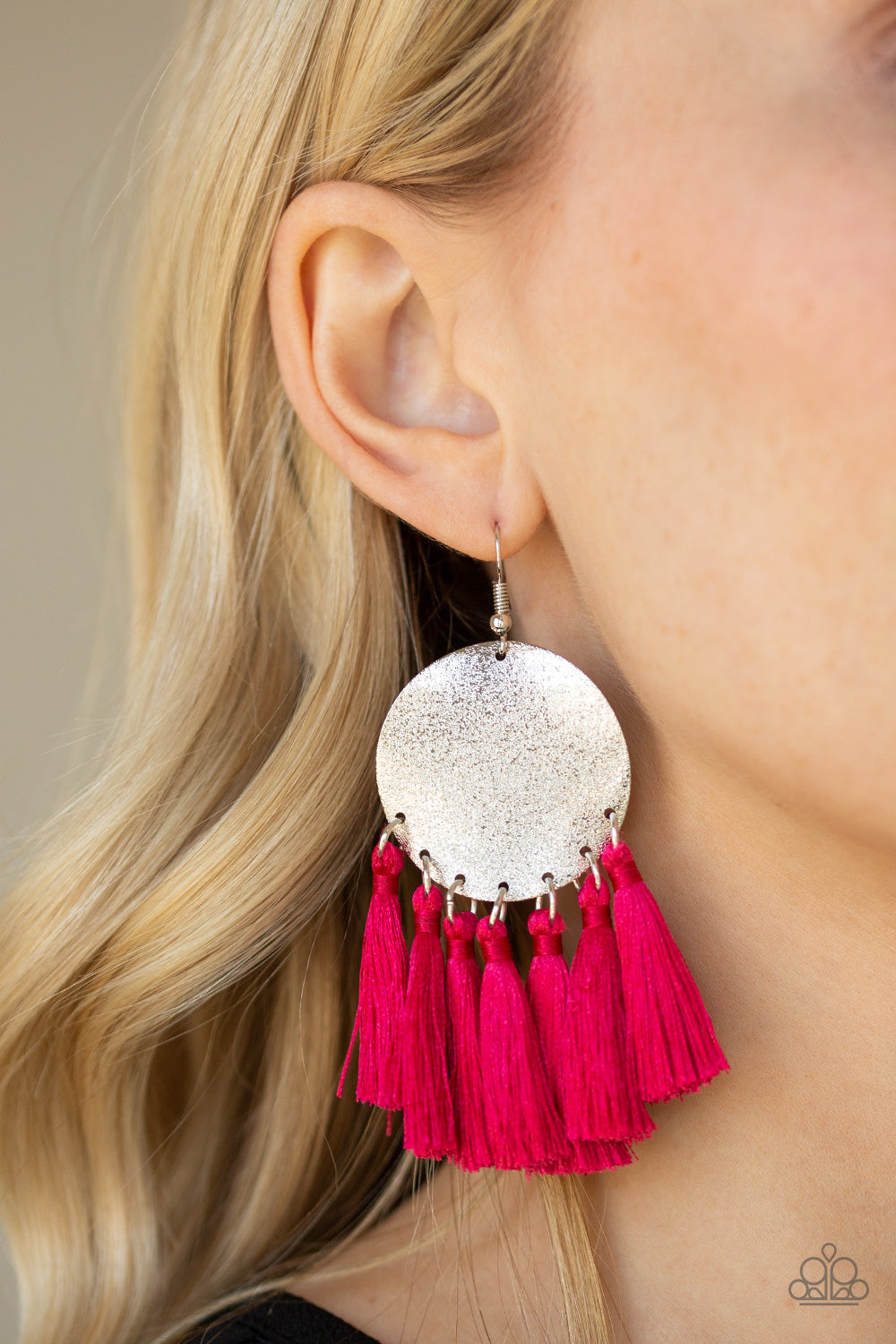 Paparazzi Tassel Tribute Pink Fishhook Earrings - P5ST-PKXX-002XX