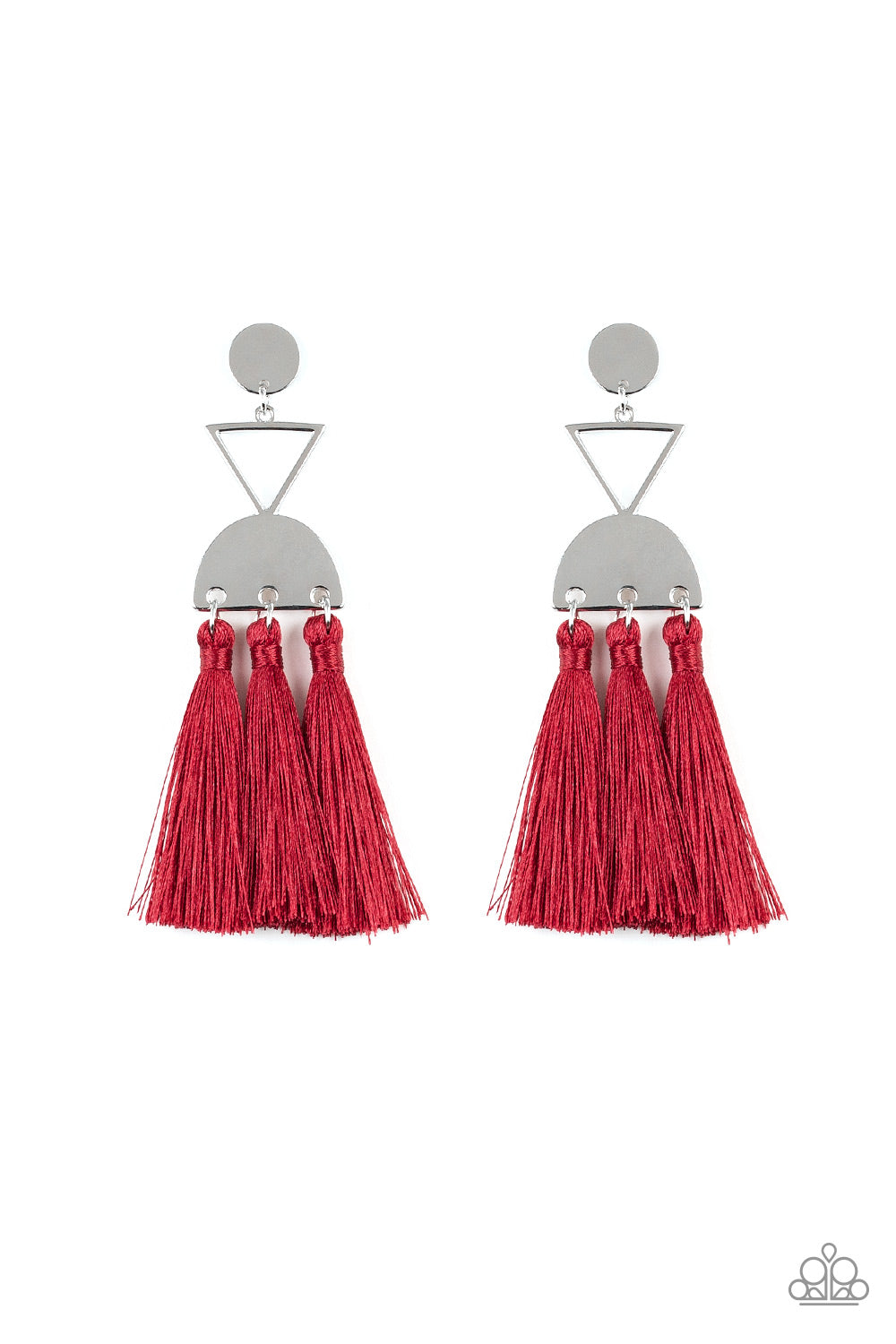 Paparazzi Tassel Trippin' Red Post Earrings - P5PO-RDXX-033XX