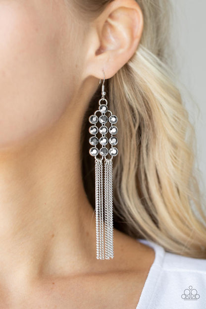 Paparazzi Tasteful Tassel Silver Fishhook Earrings