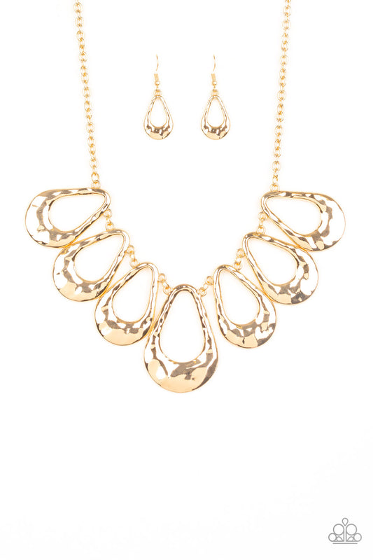 Paparazzi Teardrop Envy Gold Short Necklace