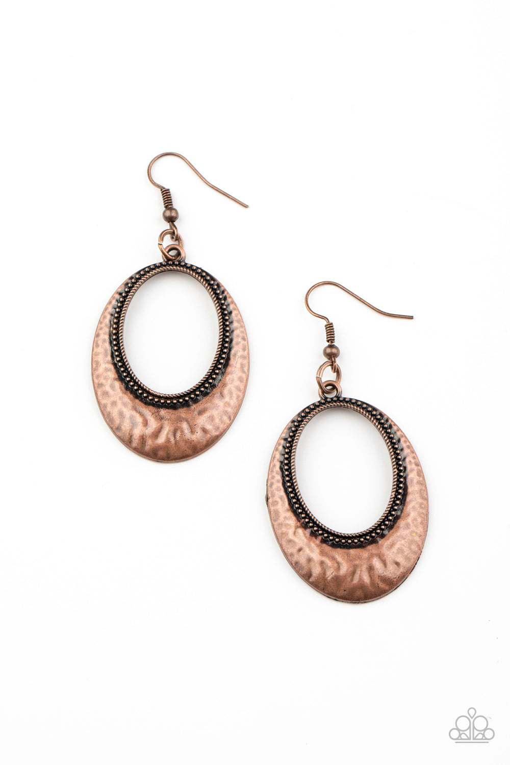 Paparazzi Tempest Texture Copper Fishhook Earrings - Fashion Fix Simply Santa Fe December 2020