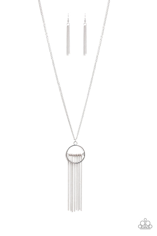 Paparazzi Terra Tassel Silver Long Necklace