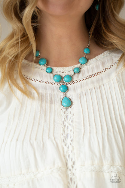Paparazzi Terrestrial Trailblazer Blue Short Necklace