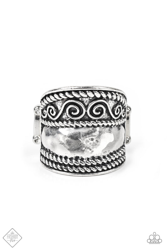 Paparazzi Texture Tantrum Silver Ring - Fashion Fix Simply Santa Fe December 2020