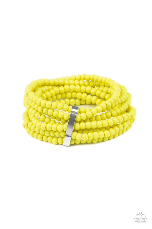 Paparazzi Thank Me LAYER Yellow Stretch Bracelet